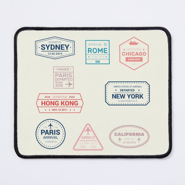 Item preview, Passport Stamp Travel vacation Stickers Trendy laptop Collection designed and sold by ShirtzTonight.