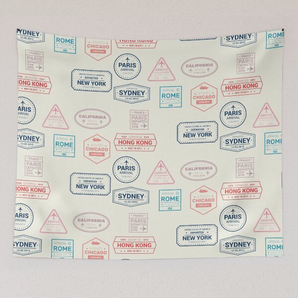 Item preview, Passport Stamp Travel vacation Stickers Trendy laptop Collection designed and sold by ShirtzTonight.