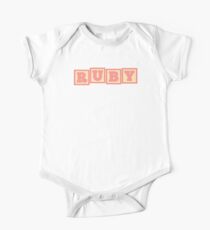 Baby Ruby in alphabet building blocks One Piece - Short Sleeve