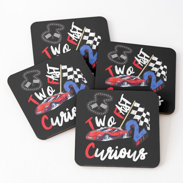 Item preview, Kids Two Fast 2 Curious Racing 2nd Birthday Boy Top Birthday designed and sold by TheSpottedDogAp.