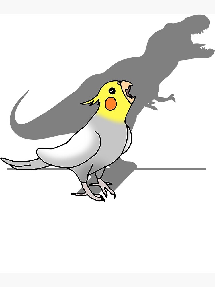 Dinosaur Shadow - Cockatiel 2 Grijze Hoodie Trui Unisex Heren Dames