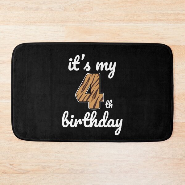 Item preview, Its my birthday, 4th Birthday Tiger Print, Kid Tiger 4th Birthday, 4 Years Old Wild Animal, Number Four Safari Zoo designed and sold by singRsong.