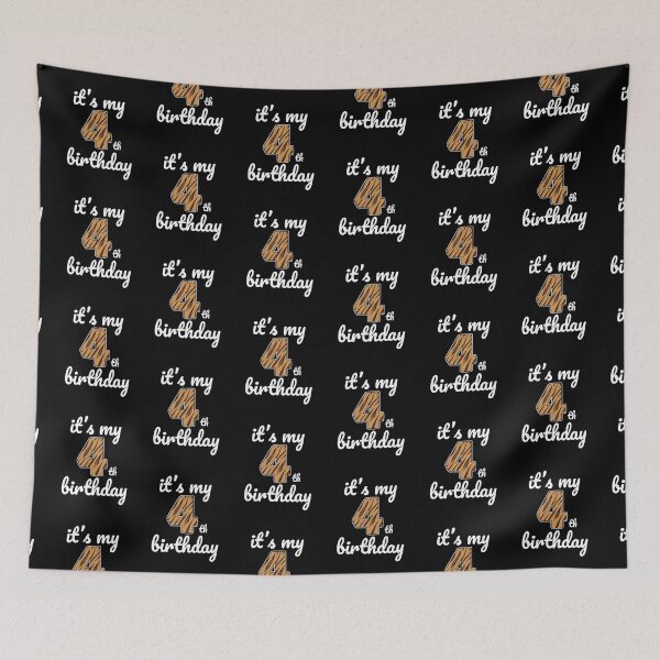 Item preview, Its my birthday, 4th Birthday Tiger Print, Kid Tiger 4th Birthday, 4 Years Old Wild Animal, Number Four Safari Zoo designed and sold by singRsong.