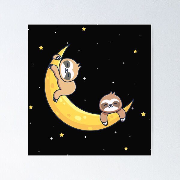 Item preview, Moon Hug - Sloth Sleep to the moon designed and sold by Theraftink.