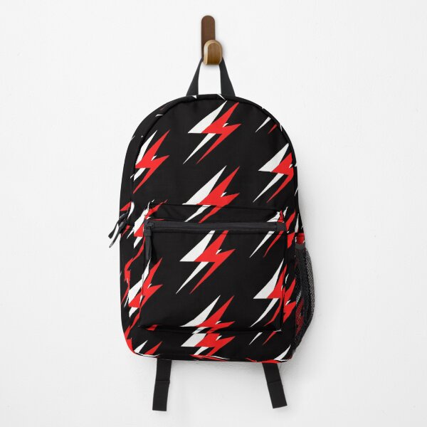Item preview, Geometric Lightening Bolts Red on Black designed and sold by SloganExpress.