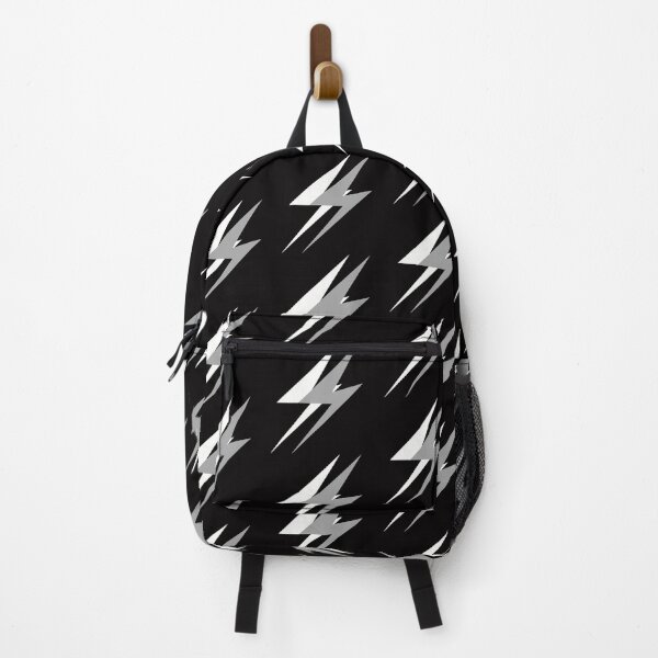 Item preview, Geometric Lightening Bolts Silver on Black designed and sold by SloganExpress.