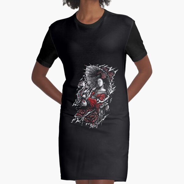 Geisha Girl Graphic T-Shirt Dress