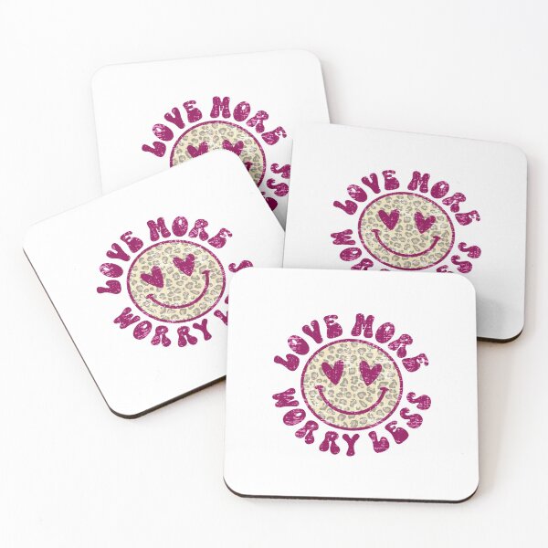 Item preview, Love More Worry Less Leopard Smiley Face Heart Eyes Retro Valentine's Day designed and sold by piipiece.