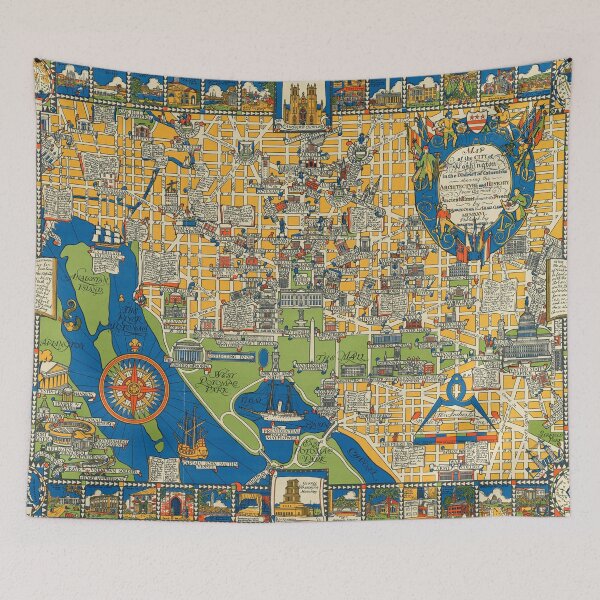 Item preview, Map Print of the City of Washington by Edwin Olsen and Blake Clarke, 1926. designed and sold by vintagemapstore.