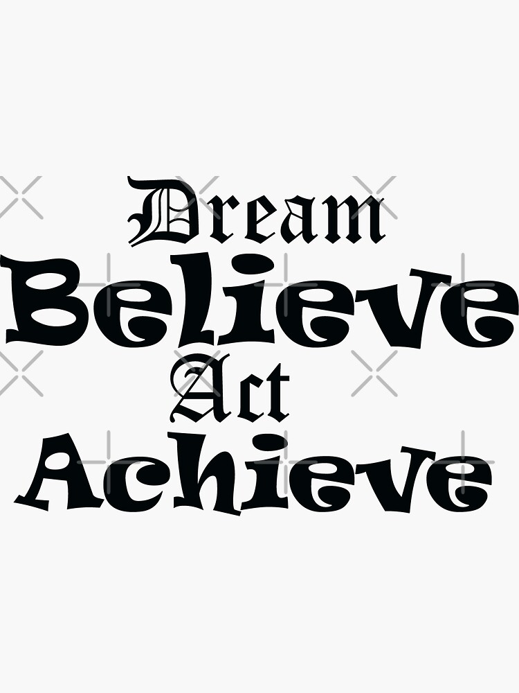 Sticker Mural Believe Dream Shine – Citation Inspirante – Déco Foil – Neuf