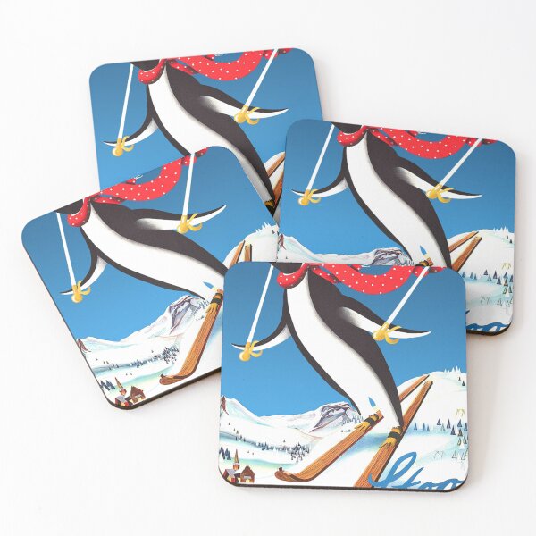 Artikelvorschau, Stoos. Ski-Pinguin, Vintage-Reiseplakat Sticker entworfen und verkauft von MeinteBerends.