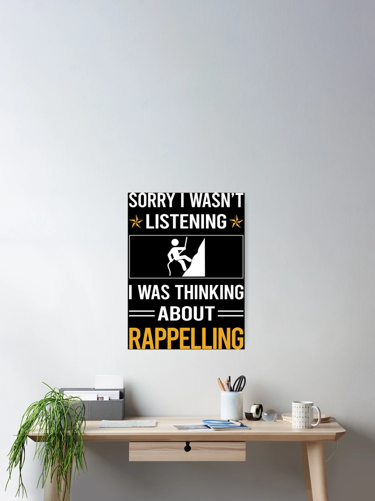 Thumbnail 2 of 3, Poster, Funny Listening Rappelling Rappel designed and sold by RandalDavis.