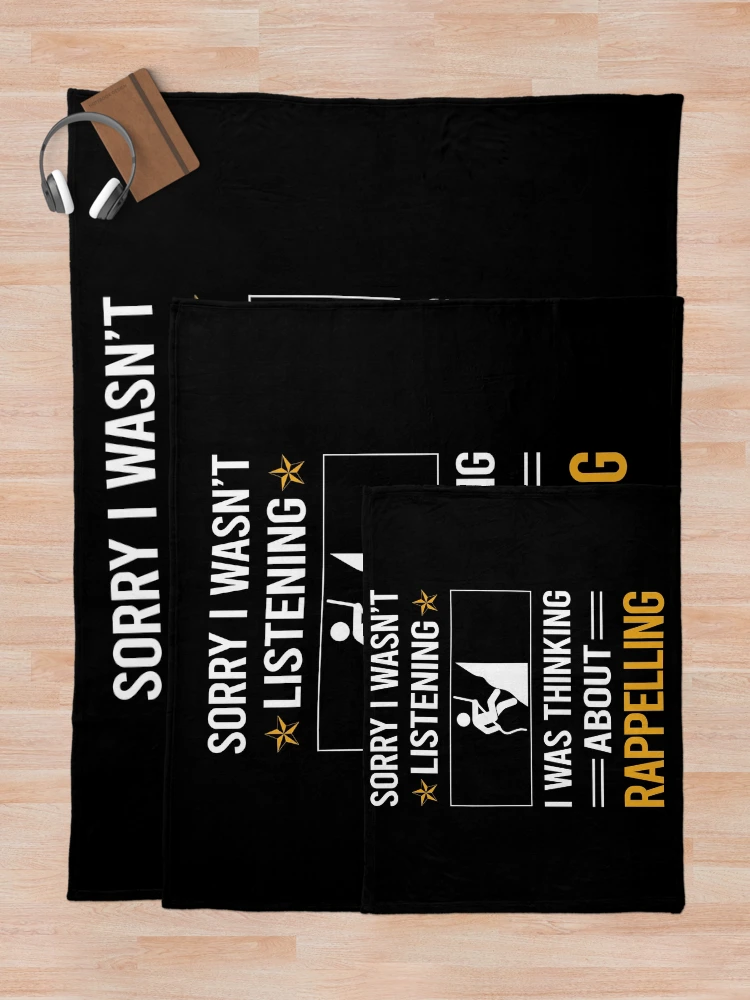 Thumbnail 5 of 6, Throw Blanket, Funny Listening Rappelling Rappel designed and sold by RandalDavis.