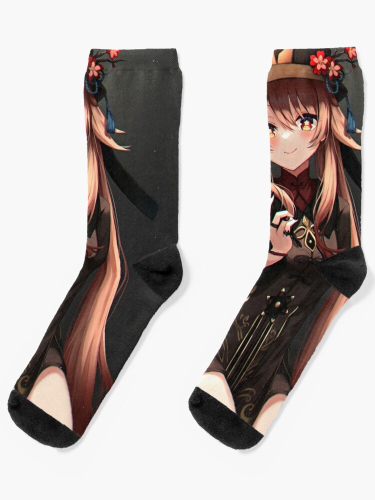 Cute Hu Tao Genshin Impact Pyro Character Socks for Sale by genshinwaifus