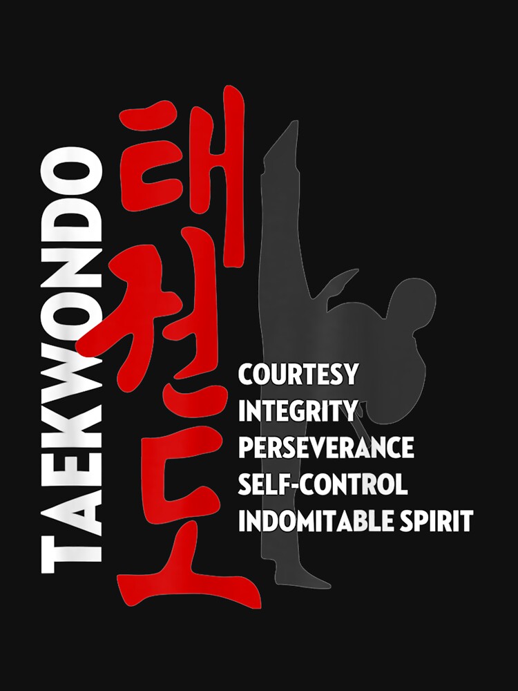 Taekwondo Tenets T-Shirt - Martial Arts Graphic Tee Taekwondo Tenets T-Shirt - Martial Arts Graphic Tee
