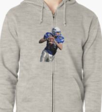 American Footballer White background Zipped Hoodie