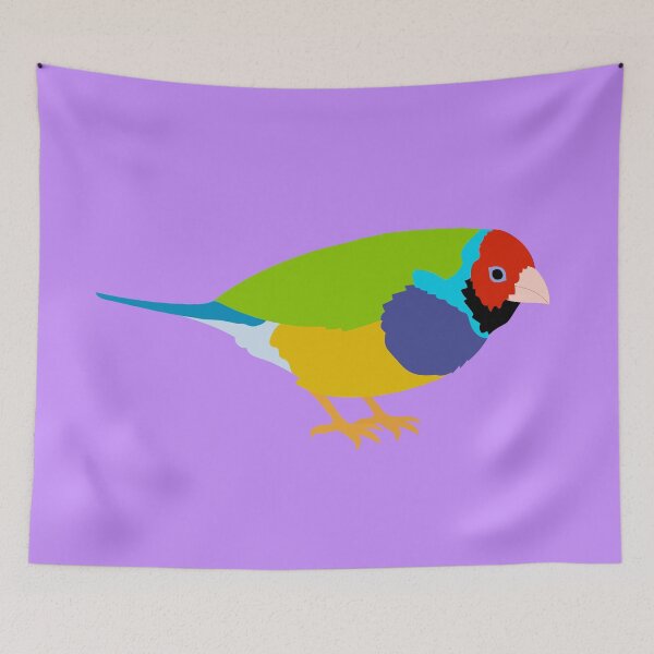 Item preview, Gouldian finch on Pastel Purple designed and sold by Digitaldingo.
