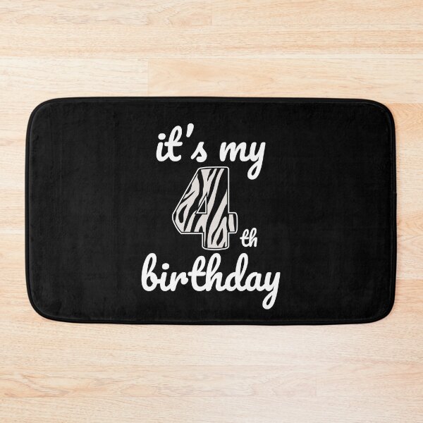 Item preview, Its my birthday, 4th Birthday Zebra Print, Kid Zebra 4th Birthday, 4 Years Old Wild Animal, Number Four Safari Zoo designed and sold by singRsong.