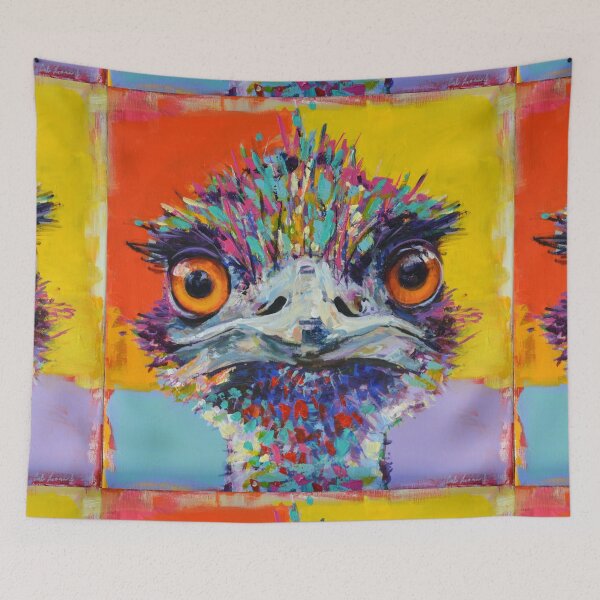 Item preview, The One Minute Mile -  Emu Painting by cat Leonard designed and sold by Cat Leonard.