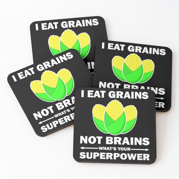 Item preview, I Eat Grains Not Brains Funny Quote Vegan  designed and sold by vineeth.