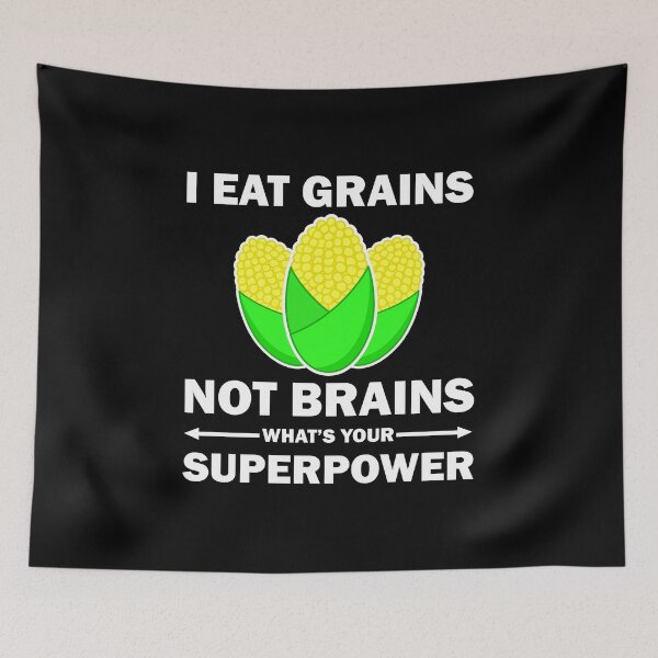 Item preview, I Eat Grains Not Brains Funny Quote Vegan  designed and sold by vineeth.