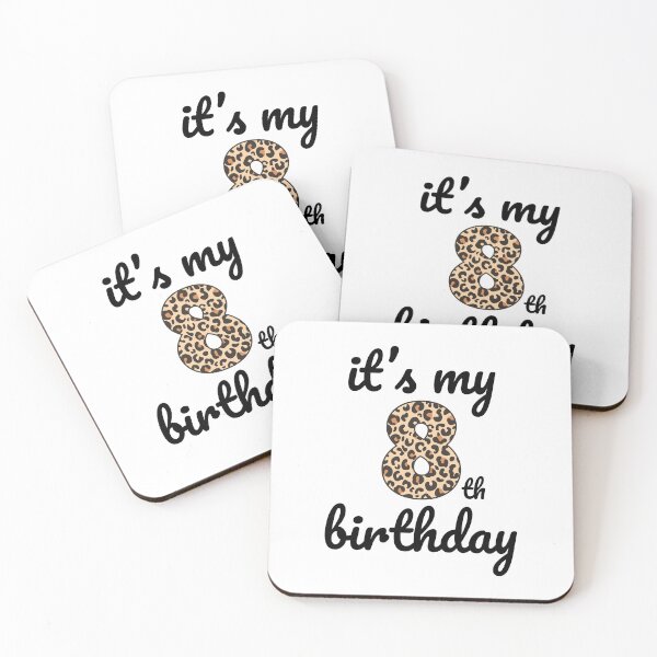 Item preview, Its my birthday, 8th Birthday Leopard Print, Kid Leopard 8th Birthday, 8 Years Old Wild Animal, Number Eight Safari Zoo designed and sold by singRsong.