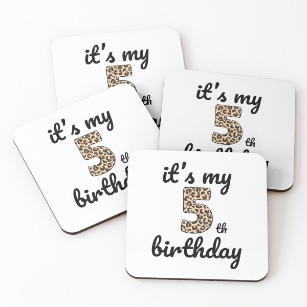 Item preview, Its my birthday, 5th Birthday Leopard Print, Kid Leopard 5th Birthday, 5 Years Old Wild Animal, Number Five Safari Zoo designed and sold by singRsong.