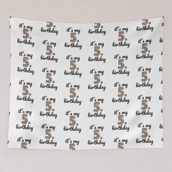 Item preview, Its my birthday, 5th Birthday Leopard Print, Kid Leopard 5th Birthday, 5 Years Old Wild Animal, Number Five Safari Zoo designed and sold by singRsong.
