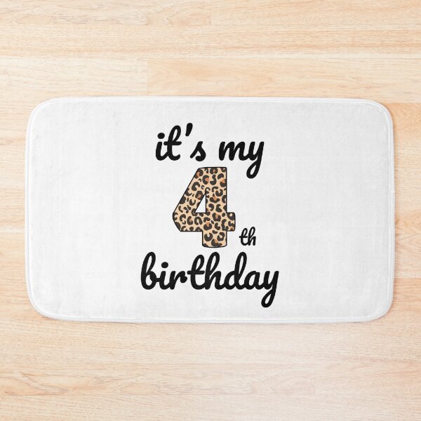 Item preview, Its my birthday, 4th Birthday Leopard Print, Kid Leopard 4th Birthday, 4 Years Old Wild Animal, Number Four Safari Zoo designed and sold by singRsong.