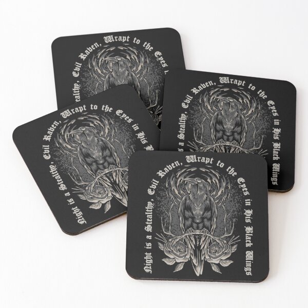 Item preview, Evil Raven and Roses, Thomas Bailey Aldrich Quote designed and sold by Proverbial Wisdom Design.