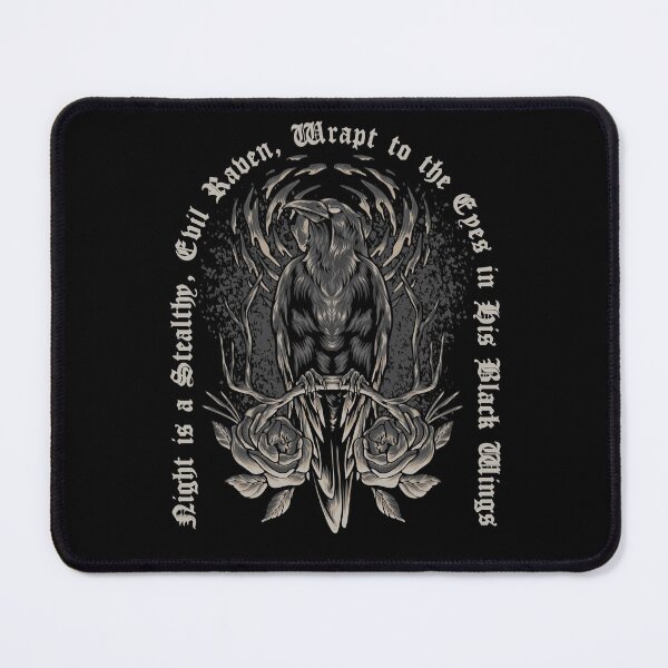 Item preview, Evil Raven and Roses, Thomas Bailey Aldrich Quote designed and sold by Proverbial Wisdom Design.