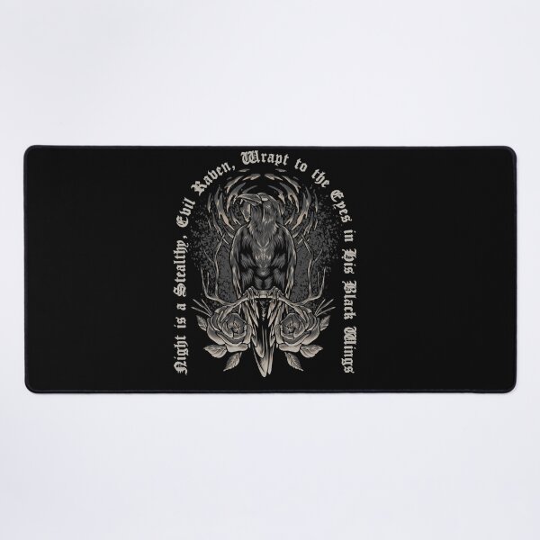 Item preview, Evil Raven and Roses, Thomas Bailey Aldrich Quote designed and sold by Proverbial Wisdom Design.