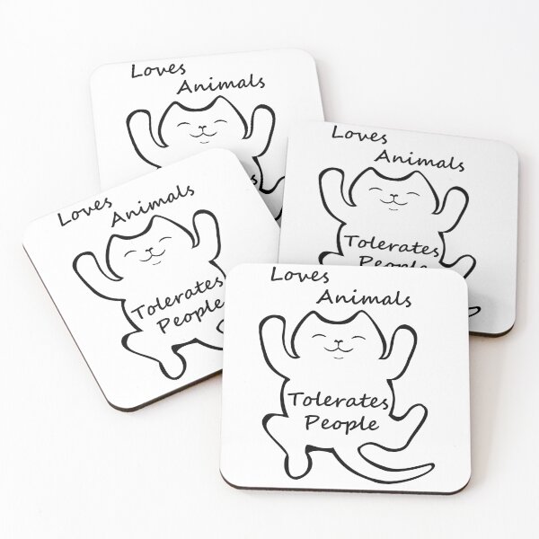 Item preview, loves animals tolerates people cat lover designed and sold by MiraNomegusta.