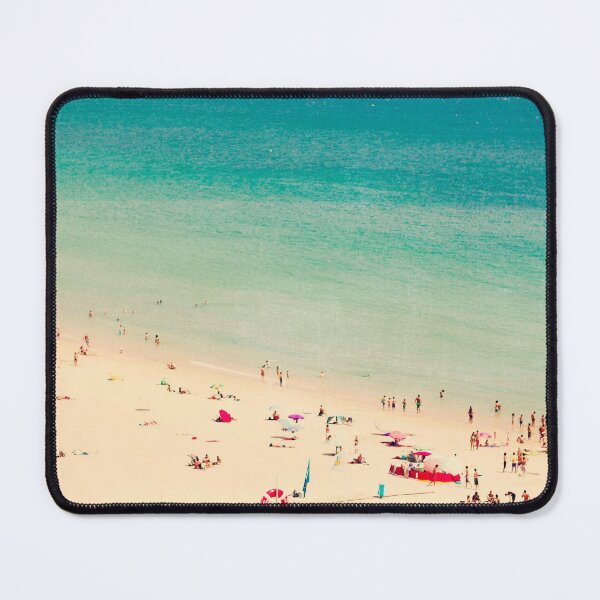 Item preview, Aerial Beach Print - Ocean - Retro Crowded Beach - Sea and Travel photography designed and sold by Ingrid Beddoes Photography.