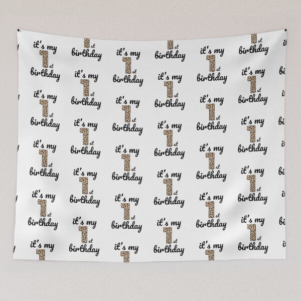 Item preview, Its my birthday, 1st Birthday Leopard Print, Kid Leopard 1st Birthday, 1 Year Old Wild Animal, Number One Safari Zoo designed and sold by singRsong.
