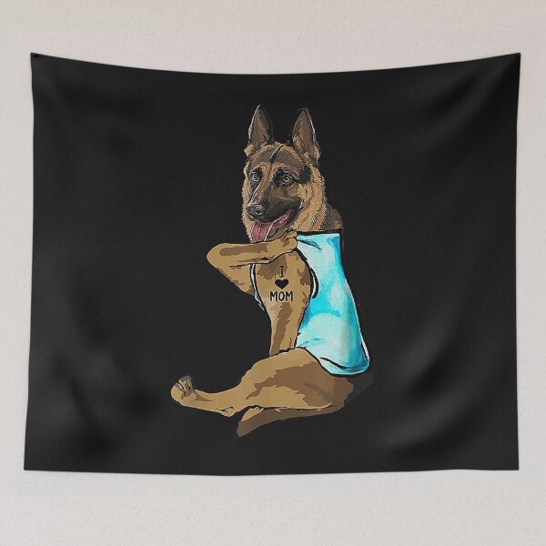 Artikelvorschau, German Shepherd I Love Mom Tattoo entworfen und verkauft von Lynette1241.