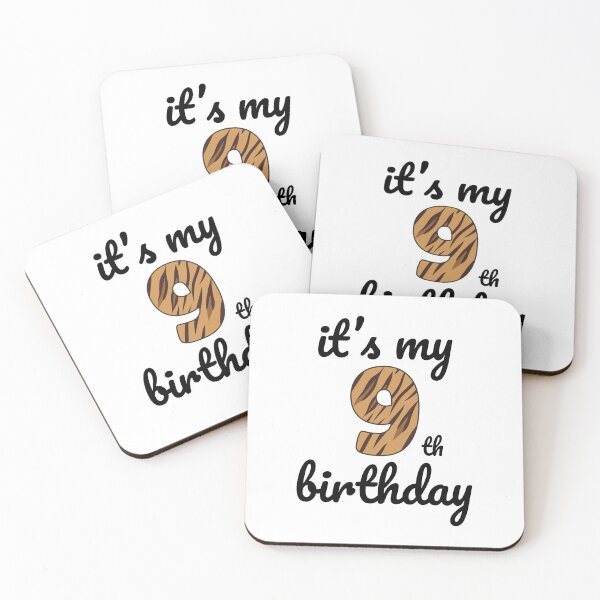 Item preview, Its my birthday, 9th Birthday Tiger Print, Kid Tiger 9th Birthday, 9 Years Old Wild Animal, Number Nine Safari Zoo designed and sold by singRsong.
