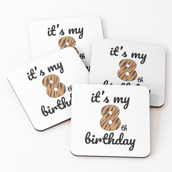 Item preview, Its my birthday, 8th Birthday Tiger Print, Kid Tiger 8th Birthday, 8 Years Old Wild Animal, Number Eight Safari Zoo designed and sold by singRsong.