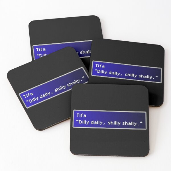 Item preview, Dilly Dally Shilly Shally - Tifa Lockhart Dialogue Box designed and sold by MogsterMemes.