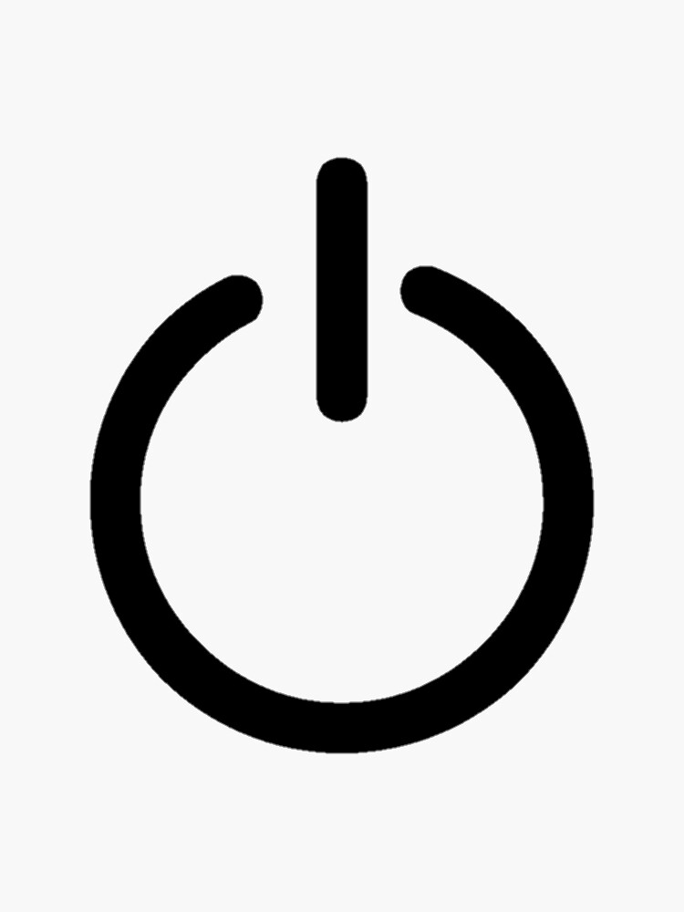 "Power Button" Sticker by Tezac Redbubble