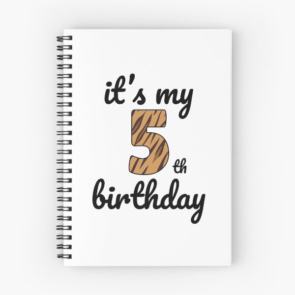Item preview, Its my birthday, 5th Birthday Tiger Print, Kid Tiger 5th Birthday, 5 Years Old Wild Animal, Number Five Safari Zoo designed and sold by singRsong.