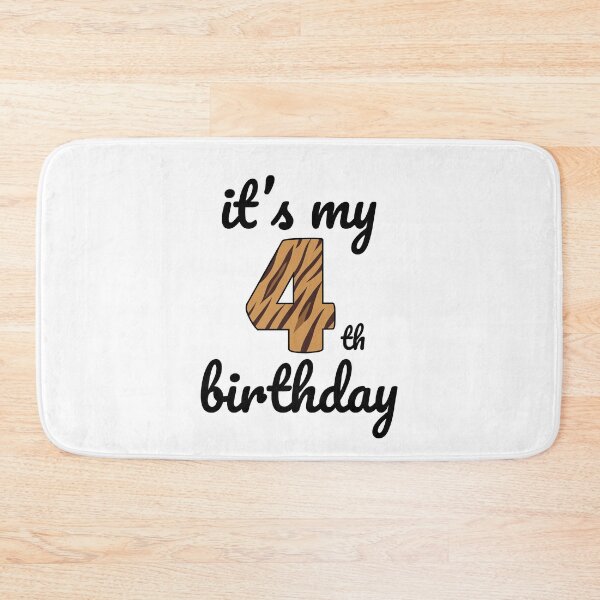 Item preview, Its my birthday, 4th Birthday Tiger Print, Kid Tiger 4th Birthday, 4 Years Old Wild Animal, Number Four Safari Zoo designed and sold by singRsong.