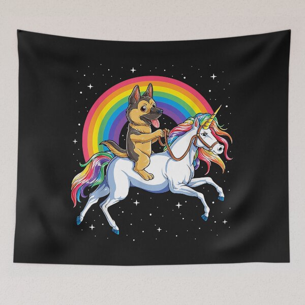Artikelvorschau, German Shepherd Unicorn Girls Space Galaxy Rainbow entworfen und verkauft von Lynette1241.