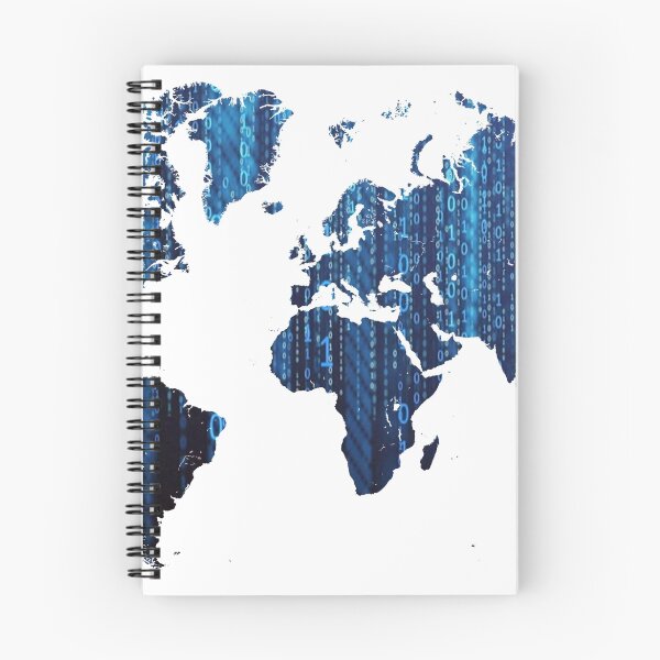 Item preview, World Map Blue Binary designed and sold by 99hamiltonl.