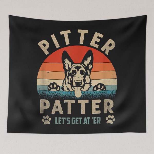 Artikelvorschau, Pitter Patter German Shepherd Dog Funny Vintage Retro entworfen und verkauft von Lynette1241.