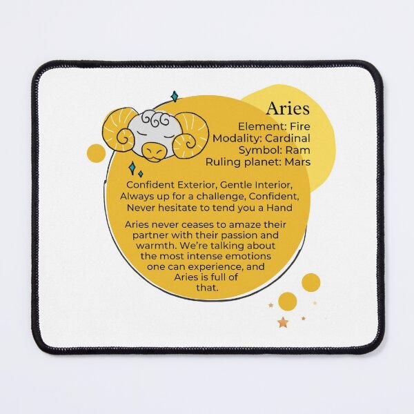 Item preview, Aries Personality Traits - Aries Horoscope, Zodiac Sign Confident, Gentle, Passionate Mars designed and sold by tsquarefabrics.