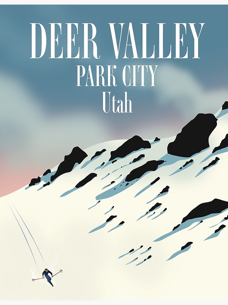 "Deer Valley, park city, Utah, ski poster" Poster by vectorwebstore