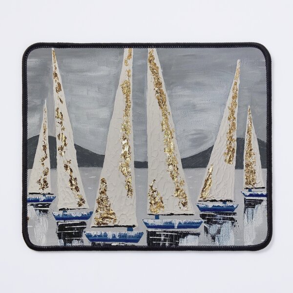 Item preview, Sailboats seascape acrylic painting designed and sold by Wildzhinga.