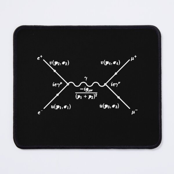 Item preview, Feynman diagram, electron positron scattering dark version designed and sold by NoetherSym.