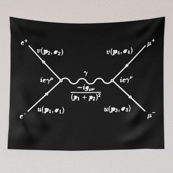Item preview, Feynman diagram, electron positron scattering dark version designed and sold by NoetherSym.